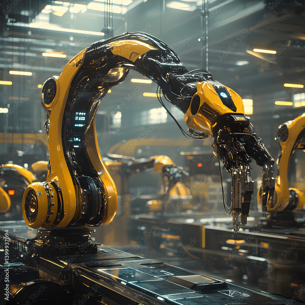 Poster streamlining business automation software showcase tech hub visual presentation industrial environme