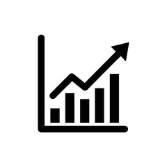 Graph with Increasing Line Representing Sales and Performance Rise