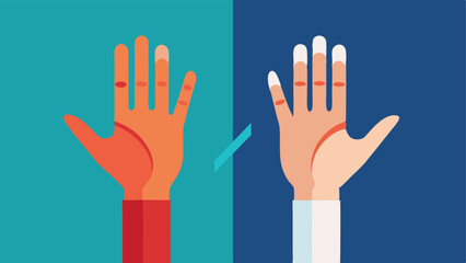 Fototapeta premium Elasticity Boost A sidebyside comparison of a hand with visible signs of aging on one side and a more youthful elasticlooking hand on the other.