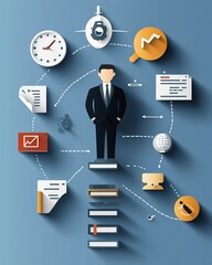 Visual path from beginner to expert with skills icons, course progression