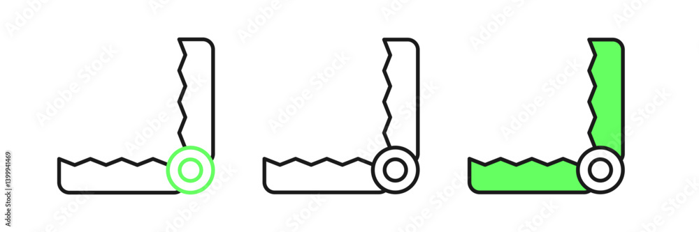 Poster set line trap hunting icon isolated on white background. vector