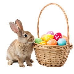 easter bunny and easter eggs