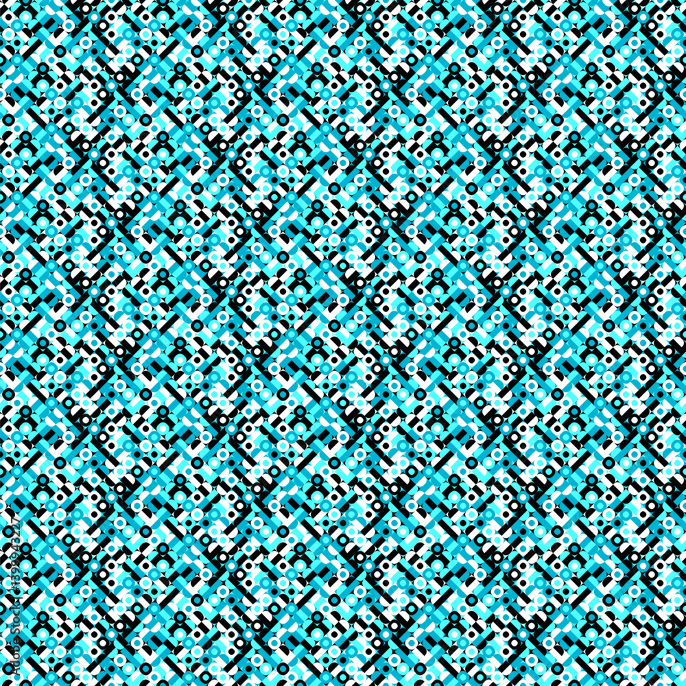 Poster seamless geometric mosaic pattern background - abstract vector graphic design with simple shapes