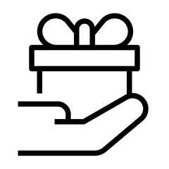 Hand Receiving A Gift Box Icon