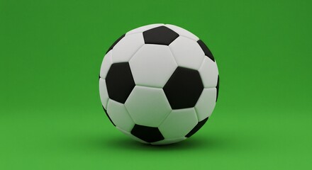 Obraz premium Classic Soccer Ball Vivid Green Background. AI Generated