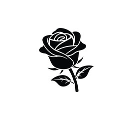Rose Vector Icon &ndash; Floral Silhouette Clipart
