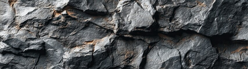 Rough Gray Rock Texture Wall Surface, Dark Stone Material Background