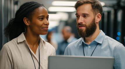 Tech Collaboration in a Data Center with Diverse Professionals