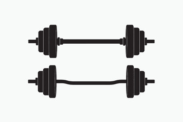 vector dumbbell set silhouette, Dumbbell icon set