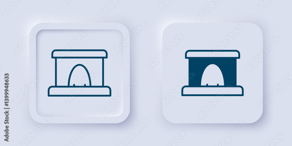Poster filled and outline railway tunnel icon isolated on grey background. railroad tunnel. square button. 