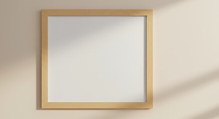 Light-Drenched Wooden Frame Mockup: A 3D Rendered Interior Design Element AI Generated