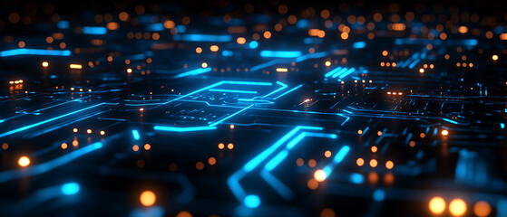 Fototapeta premium Abstract technology circuit board background digital network system