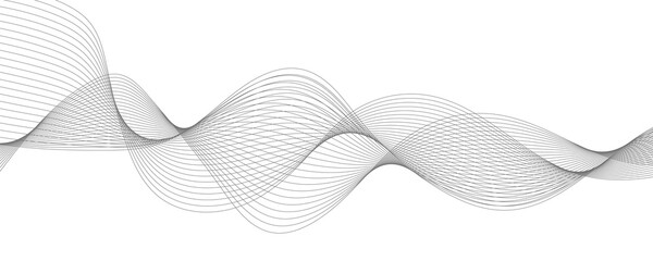 Abstract wave design with flowing lines on white background