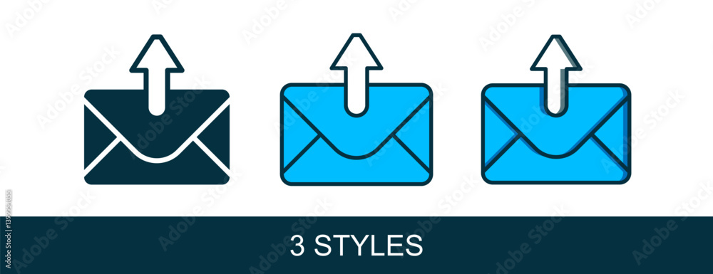 Poster filled outline mail and e-mail icon isolated on white background. envelope symbol e-mail. email mess