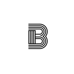 A bold, graphic letter B design in a minimalist style with layered parallel lines creating a striking visual impact.