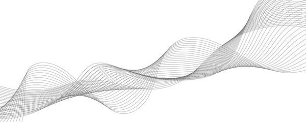Abstract wave design with flowing lines on white background
