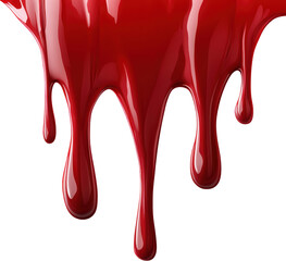 Abstract Red Glossy Paint Dripping Down Liquid Texture Background