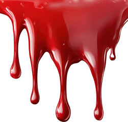 Dripping Red Paint Glossy Liquid Texture Abstract Background Close up
