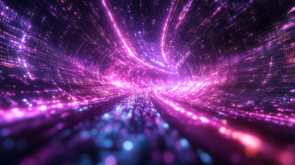 Naklejka premium Effects Violet Light Holographic Radiating And With Neon
