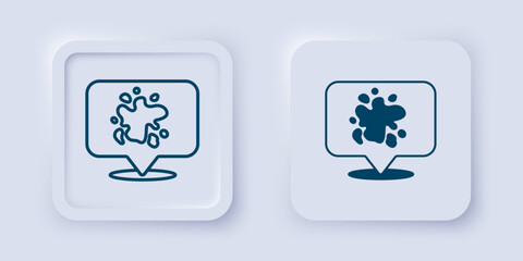 Filled and outline Paint spray icon isolated on grey background. Square button. Vector