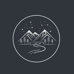 Retro vector vintage camp label and logo graphics. Camping outdoor, adventure and explorer.