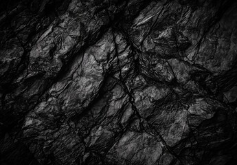 Fototapeta premium Dark Textured Rocks with Intricate Patterns Capturing Shadows and Light