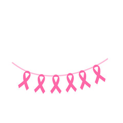 Breast cancer awareness month ribbon garland