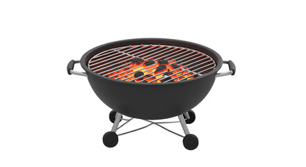 Charcoal Grill with Glowing Coals: BBQ Grilling Equipment