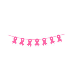 Breast cancer awareness month ribbon garland
