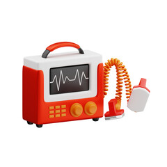 Defibrillator Machine 3D Icon. Defibrillator 3D Icon