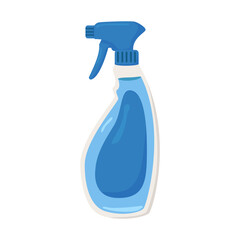 Vector illustration of window cleaner isolated on white background. Logo or icon with items for cleaning and house cleaning.