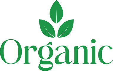 Organic logo with green leaves
