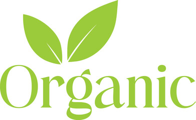 Organic logo with green leaves