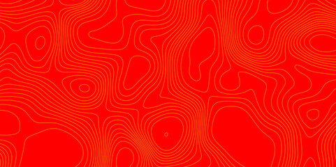 Background of the topography map abstract origami pattern cartography map with yellow lines, creating wavy textured red background with swirls pattern paper curved mountain reliefs background.