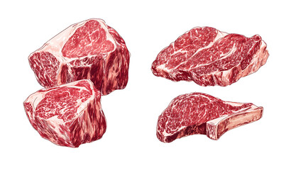 Japanese food illustrator on white background