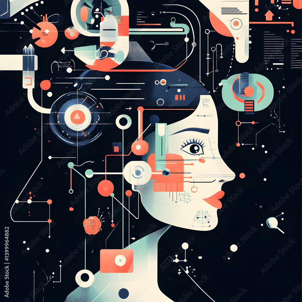 Aufkleber automating business innovation a visual representation in digital design