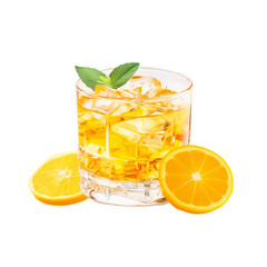 Glass of lemonade isolated on a transparent background
