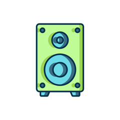 Filled outline Stereo speaker icon isolated on white background. Sound system speakers. Music icon. Musical column speaker bass equipment. Flat filled outline style with shadow. Vector