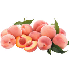 Peaches isolated on a transparent background