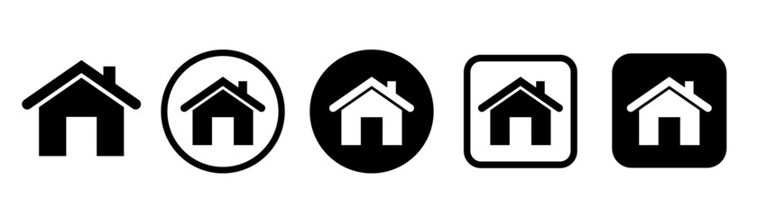 House symbol. House set icon. Home flat icon set vector illustration
