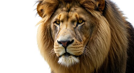 Fototapeta premium Majestic Lion Portrait: A Close-Up Study AI Generated