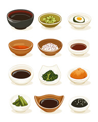 Japanese food illustrator on white background