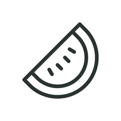 Watermelon slice line icon, watermelon piece vector symbol with editable stroke