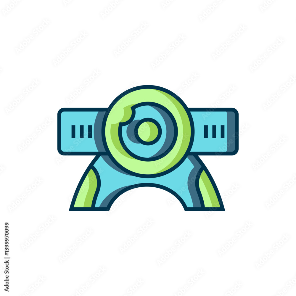 Poster filled outline web camera icon isolated on white background. chat camera. webcam icon. flat filled o