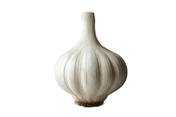 Close up of a single bulb of garlic against a dark background