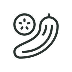 Cucumber line icon, sliced cucumber vector symbol with editable stroke