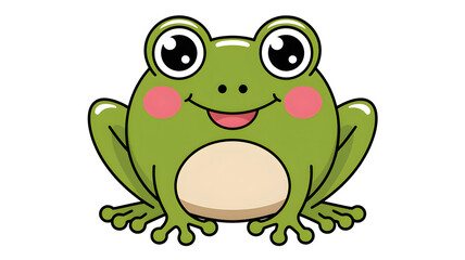 Obraz premium Adorable Cartoon Frog Illustration: Happy Amphibian