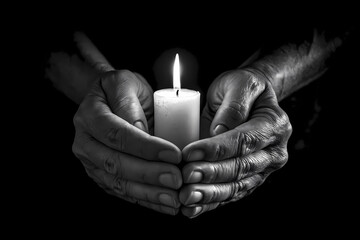 Hand holding a candle