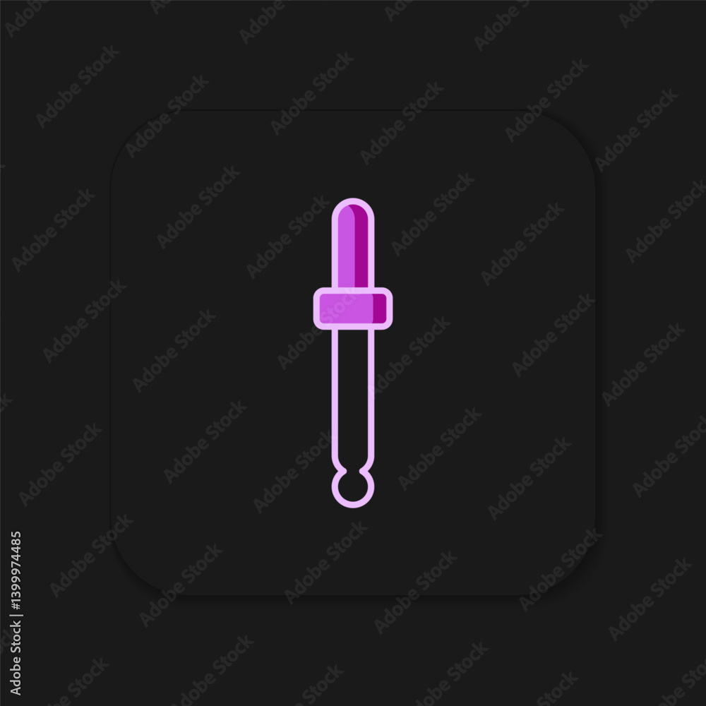 Poster filled outline eyedropper color picker palette icon isolated on isolated on black background. flat f