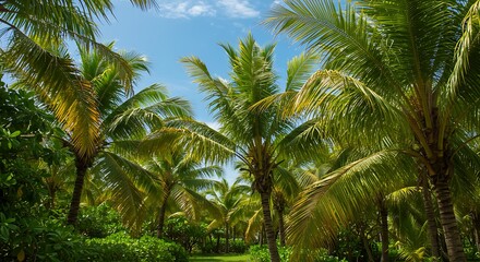 Obraz premium Emerald Canopy and Azure Sky AI Generated